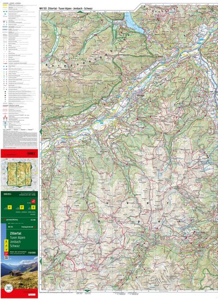Produktbild: freytag & berndt Wanderkarte WK 151 Zillertal, Tuxer Alpen - Jenbach - Schwaz 1:50.000