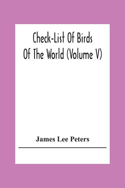 Produktbild: Check-List Of Birds Of The World (Volume V)
