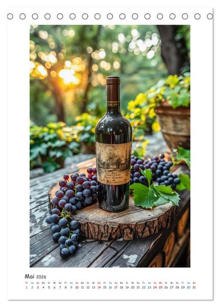 Produktbild: Ode an den Wein (Tischkalender 2026 DIN A5 hoch), CALVENDO Monatskalender