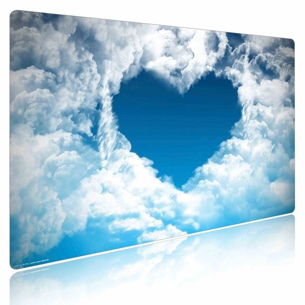 Produktbild: Cover-your-desk Schreibtischunterlage f&uuml;r Kinder und Erwachsene Ein Herz aus Wolken, aus hochwertigem Vinyl , 60 x 40 cm