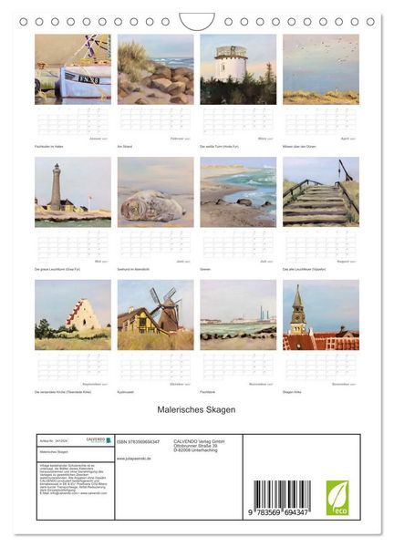 Produktbild: Malerisches Skagen (Wandkalender 2027 DIN A4 hoch), CALVENDO Monatskalender