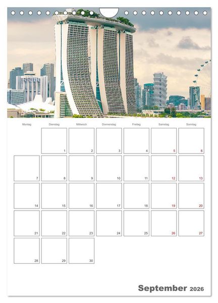 Produktbild: Unterwegs in Singapur (Wandkalender 2026 DIN A4 hoch), CALVENDO Monatskalender