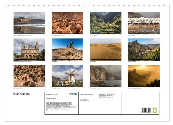 Produktbild: Gran Canaria (Wandkalender 2026 DIN A2 quer), CALVENDO Monatskalender