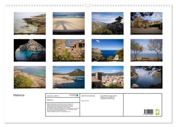Produktbild: Mallorca (Wandkalender 2026 DIN A2 quer), CALVENDO Monatskalender