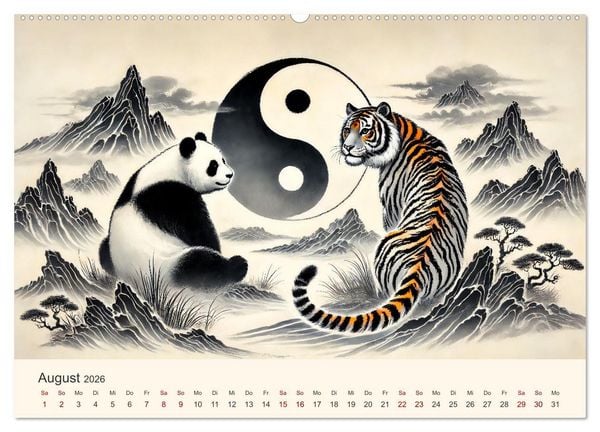 Produktbild: Yin und Yang der Wesen - Asiatische Mythen im Gleichgewicht (Wandkalender 2026 DIN A2 quer), CALVENDO Monatskalender