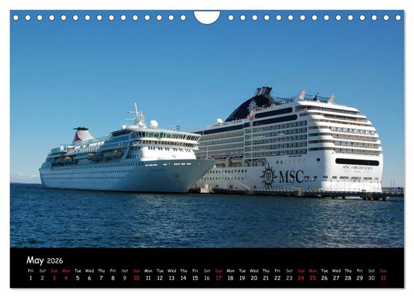 Produktbild: Cruise ships around the world (Wall Calendar 2026 DIN A4 landscape), CALVENDO 12 Month Wall Calendar