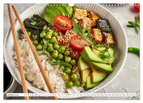 Produktbild: Vegane Bowls - Eine Sch&uuml;ssel voller Geschmack (Wandkalender 2026 DIN A3 quer), CALVENDO Monatskalender