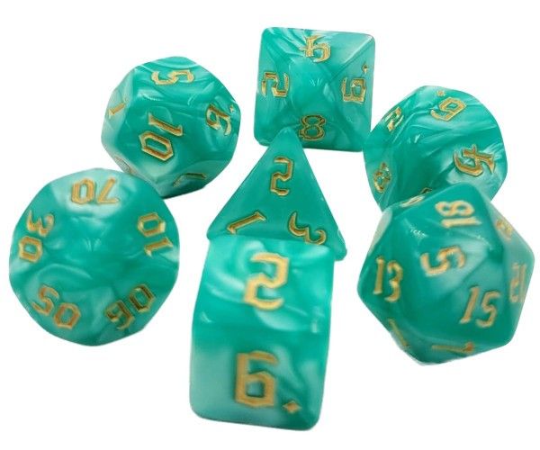 Pegasus DIC17525 - Würfelset RPG Pearl: Sea Grass (7)