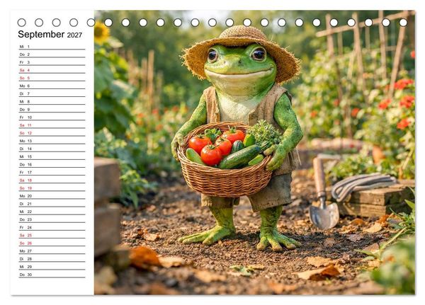 Produktbild: Frosch im Garten (Tischkalender 2027 DIN A5 quer), CALVENDO Monatskalender