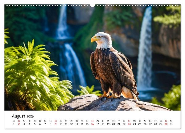 Produktbild: Majest&auml;tische Wei&szlig;kopfseeadler - Der K&ouml;nig der L&uuml;fte (Wandkalender 2026 DIN A2 quer), CALVENDO Monatskalender