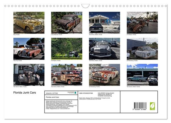Produktbild: Florida Junk Cars (Wandkalender 2027 DIN A3 quer), CALVENDO Monatskalender