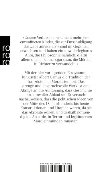 Produktbild: Der Mensch in der Revolte