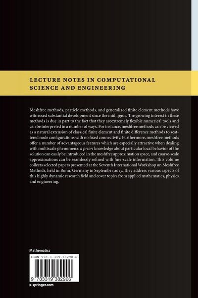 Produktbild: Meshfree Methods for Partial Differential Equations VII