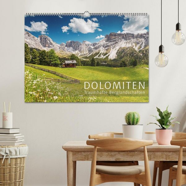 Produktbild: Dolomiten - Traumhafte Berglandschaften (Wandkalender 2026 DIN A2 quer), CALVENDO Monatskalender