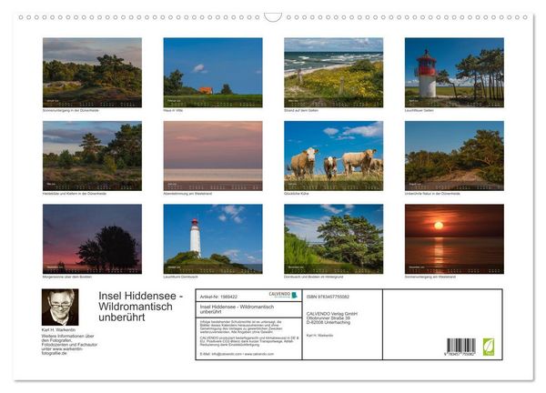 Produktbild: Insel Hiddensee - Wildromantisch unber&uuml;hrt (Wandkalender 2026 DIN A2 quer), CALVENDO Monatskalender