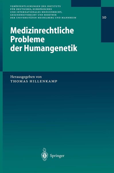 Produktbild: Medizinrechtliche Probleme der Humangenetik
