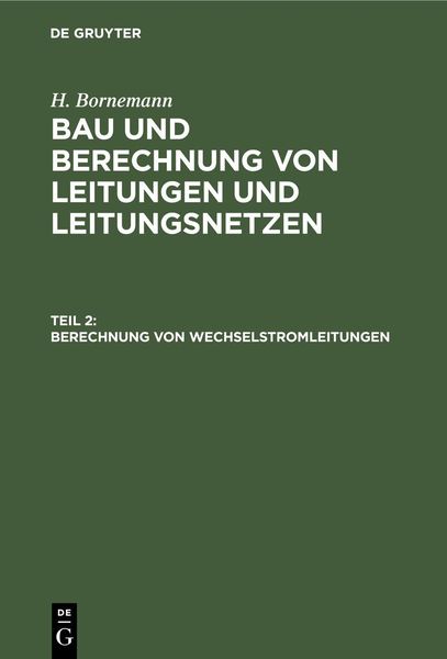 Produktbild: Berechnung von Wechselstromleitungen