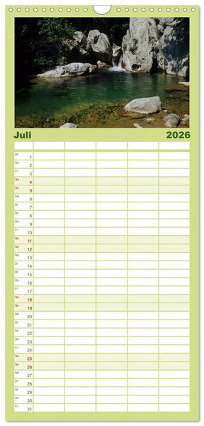 Produktbild: Familienplaner 2026 - Kroatiens wilde Sch&ouml;nheit mit 5 Spalten (Wandkalender, 21 x 45 cm) CALVENDO