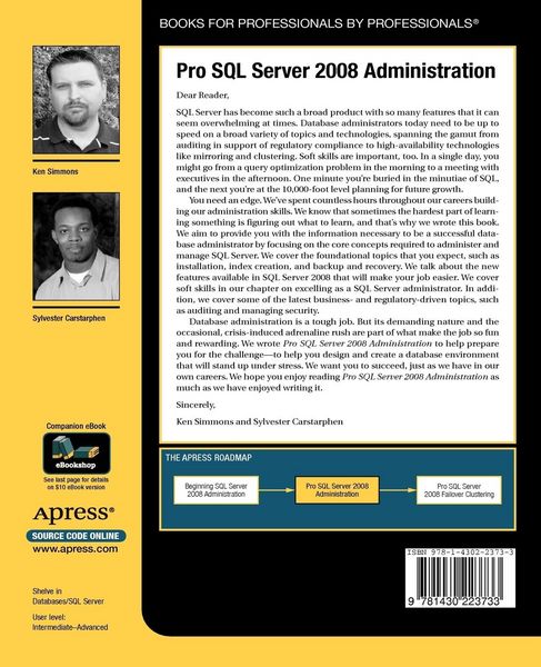 Produktbild: Pro SQL Server 2008 Administration