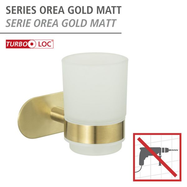 Produktbild: Turbo-Loc&reg; Zahnputzbecher Mod. Orea Uno Gold Matt, Befestigen ohne bohren