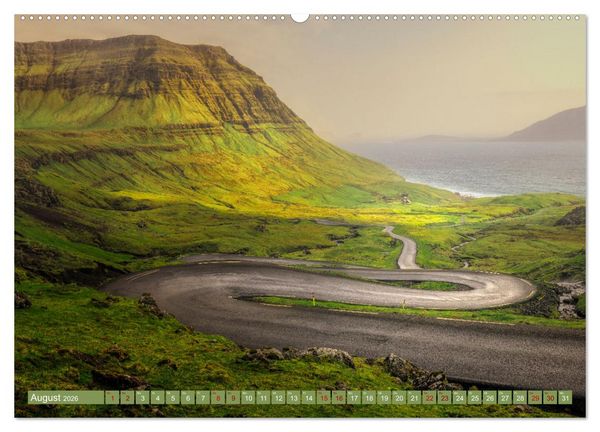 Produktbild: F&auml;r&ouml;er Inseln - Wo Schafe tanzen und die Natur im Winde fliegt (hochwertiger Premium Wandkalender 2026 DIN A2 quer), Kunstdruck in Hochglanz