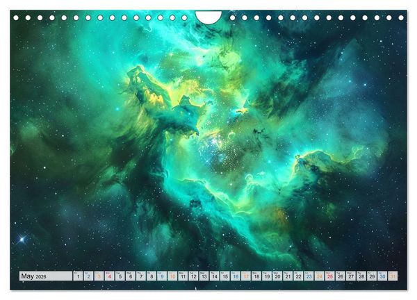 Produktbild: Dazzling Nebulae (Wall Calendar 2026 DIN A4 landscape), CALVENDO 12 Month Wall Calendar