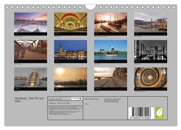 Produktbild: Hamburg . Das Tor zur Welt... (Wandkalender 2026 DIN A4 quer), CALVENDO Monatskalender