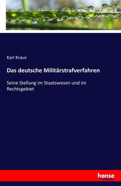 Produktbild: Das deutsche Milit&auml;rstrafverfahren