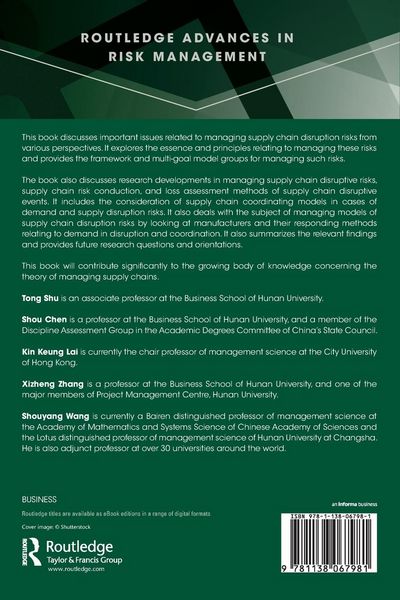 Produktbild: Managing Risk of Supply Chain Disruptions