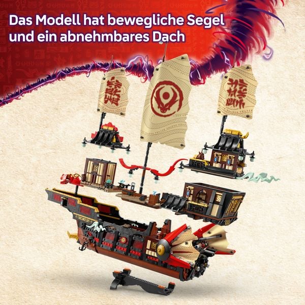 Produktbild: LEGO NINJAGO Der Tempel-Flugsegler - Set mit Spielzeug Schiff - 71848