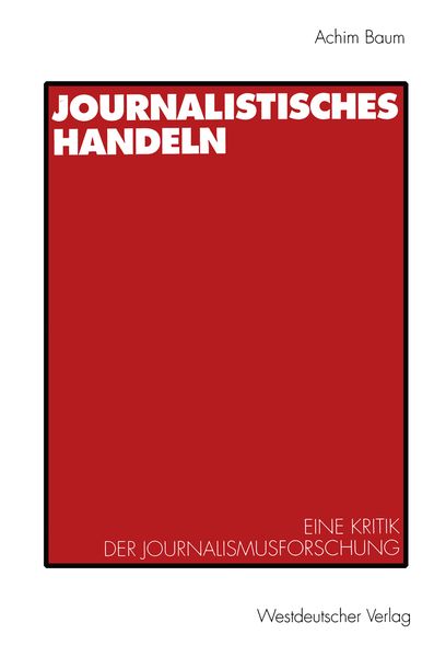 Produktbild: Journalistisches Handeln
