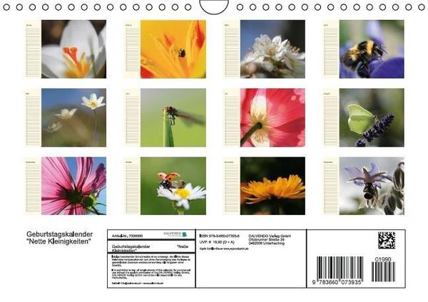 Produktbild: Geburtstagskalender "Nette Kleinigkeiten" (Wandkalender immerw&auml;hrend DIN A4 quer)