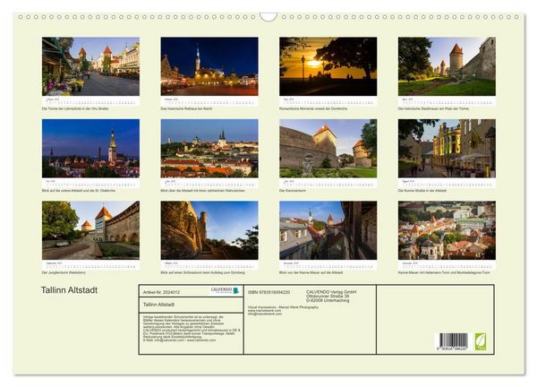 Produktbild: Tallinn Altstadt (Wandkalender 2026 DIN A2 quer), CALVENDO Monatskalender