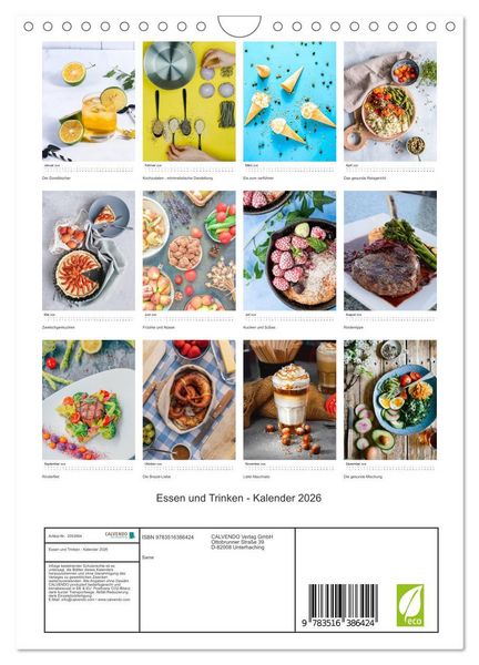 Produktbild: Essen und Trinken - Kalender 2026 (Wandkalender 2026 DIN A4 hoch), CALVENDO Monatskalender