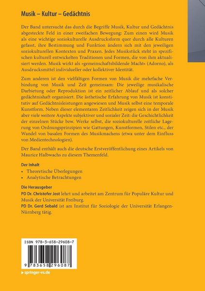 Produktbild: Musik &ndash; Kultur &ndash; Ged&auml;chtnis