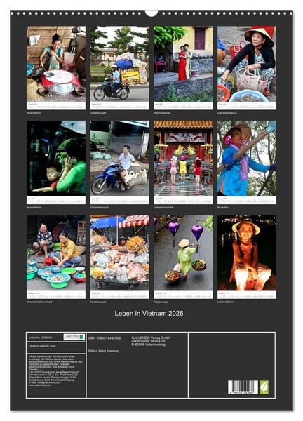 Produktbild: Leben in Vietnam 2026 (Wandkalender 2026 DIN A2 hoch), CALVENDO Monatskalender