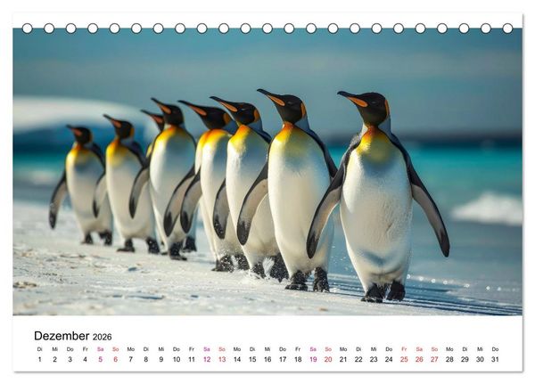 Produktbild: Maritim pur - Pinguine (Tischkalender 2026 DIN A5 quer), CALVENDO Monatskalender