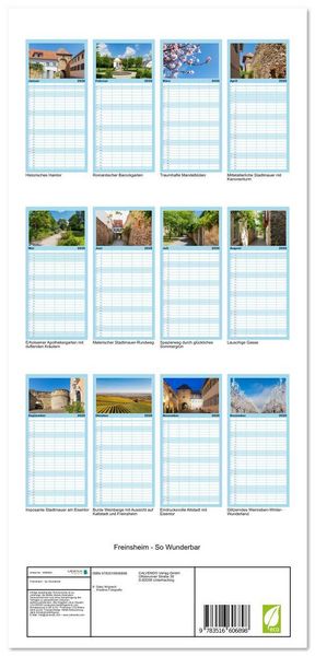 Produktbild: Familienplaner 2026 - Freinsheim - So Wunderbar mit 5 Spalten (Wandkalender, 21 x 45 cm) CALVENDO