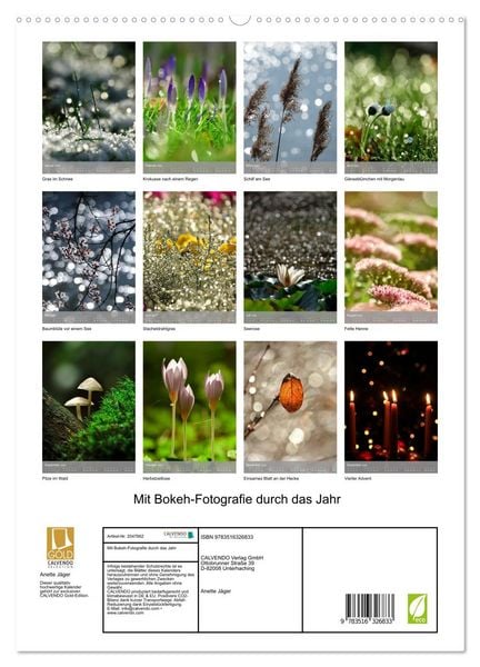 Produktbild: Mit Bokeh-Fotografie durch das Jahr (hochwertiger Premium Wandkalender 2026 DIN A2 hoch), Kunstdruck in Hochglanz