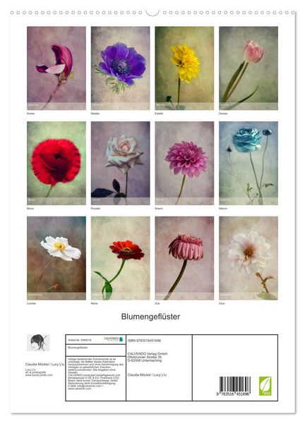 Produktbild: Blumengefl&uuml;ster (hochwertiger Premium Wandkalender 2026 DIN A2 hoch), Kunstdruck in Hochglanz