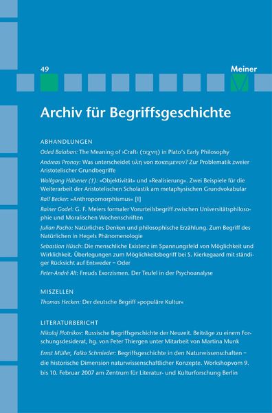 Produktbild: Archiv f&uuml;r Begriffsgeschichte. Band 49
