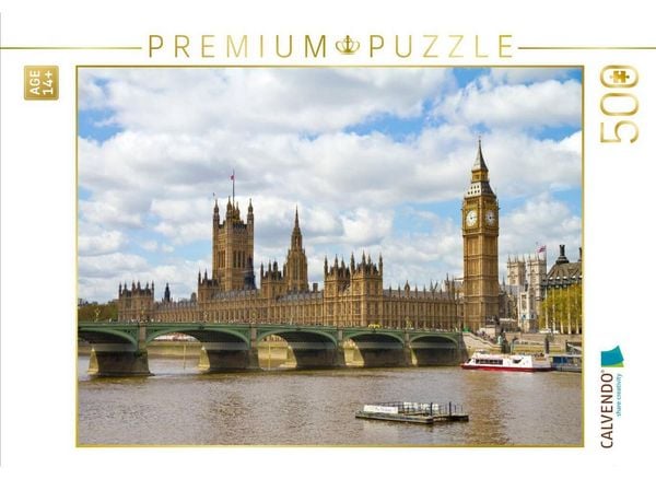 CALVENDO Puzzle Westminster Bridge und Houses of Parliament | 500 Teile Lege-Größe 48 × 36 cm Foto-Puzzle für Erwachsene