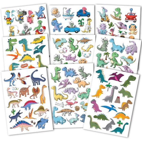Produktbild: 150 hautfreundliche Kindertattoos &ndash; Thema: Dino-Spa&szlig;