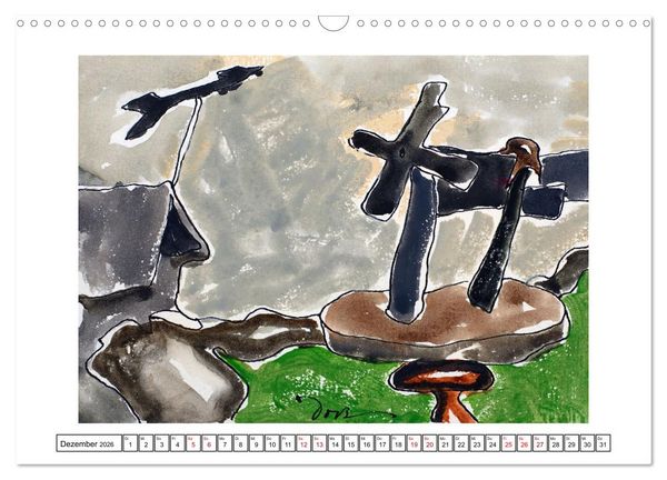 Produktbild: Arthur Dove - Abstrakte Impressionen (Wandkalender 2026 DIN A3 quer), CALVENDO Monatskalender