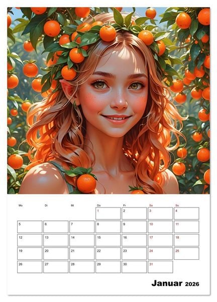 Produktbild: Fruchtiger Elfenzauber (Wandkalender 2026 DIN A3 hoch), CALVENDO Monatskalender