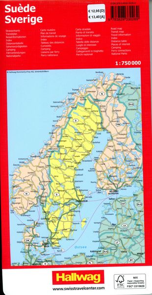 Produktbild: Hallwag Strassenkarte Schweden 1:750.000