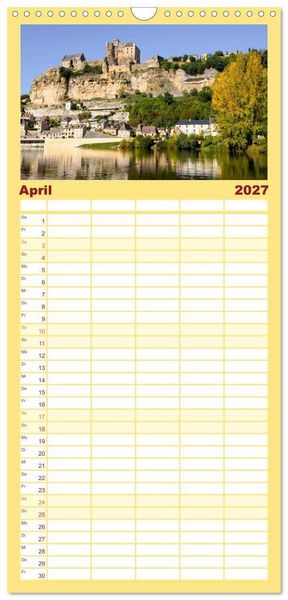 Produktbild: Familienplaner 2027 - Dorfidyllen in Frankreich mit 5 Spalten (Wandkalender, 21 x 45 cm) CALVENDO