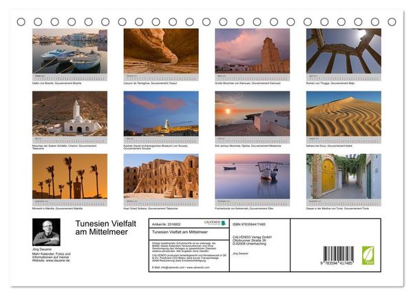 Produktbild: Tunesien Vielfalt am Mittelmeer (Tischkalender 2027 DIN A5 quer), CALVENDO Monatskalender