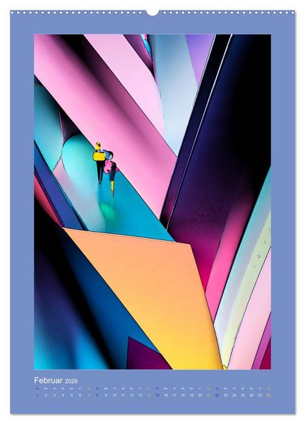 Produktbild: WALL ART Geometrische Konzeptkunst (Wandkalender 2026 DIN A2 hoch), CALVENDO Monatskalender