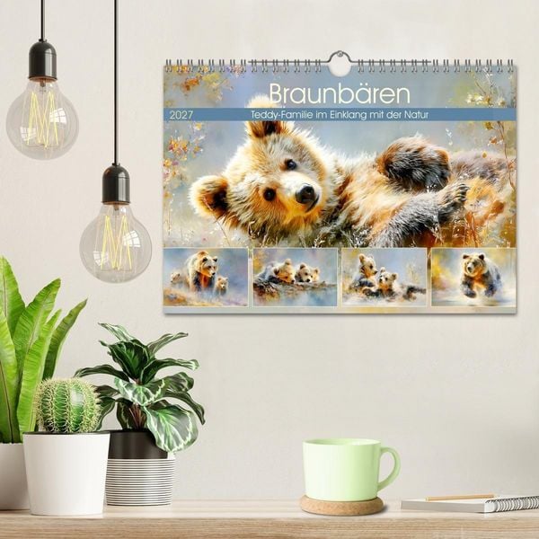 Produktbild: Braunb&auml;ren. Teddy-Familie im Einklang mit der Natur (Wandkalender 2027 DIN A4 quer), CALVENDO Monatskalender